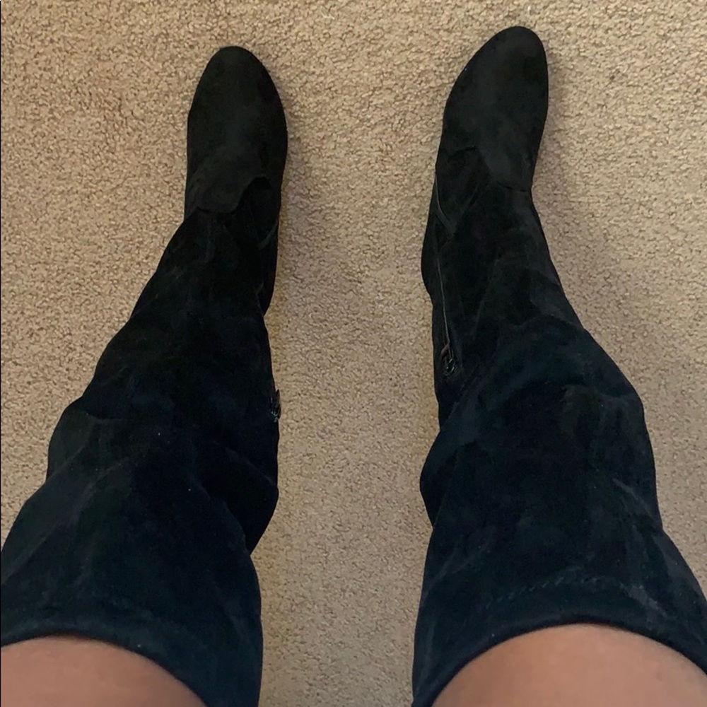 Black high heel boots